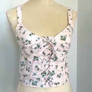 Victoria’s Secret Canvas Lace Up Corset Top Medium